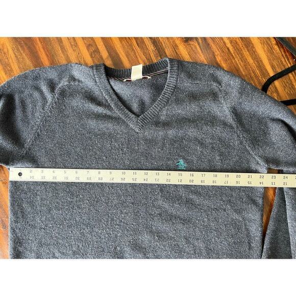 Men's 100% Lambswool Sweater, Penguin by Munsingwear, XL, Navy, Vneck - Picture 9 of 9